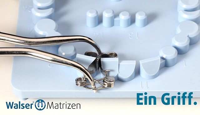 Spannen Sie die Zahn-Matrize XF-Form in Sekunden Spannen Sie die Zahn-Matrize XF-Form mit nur einer Handbewegung und sparen Sie viel Zeit und Geld
